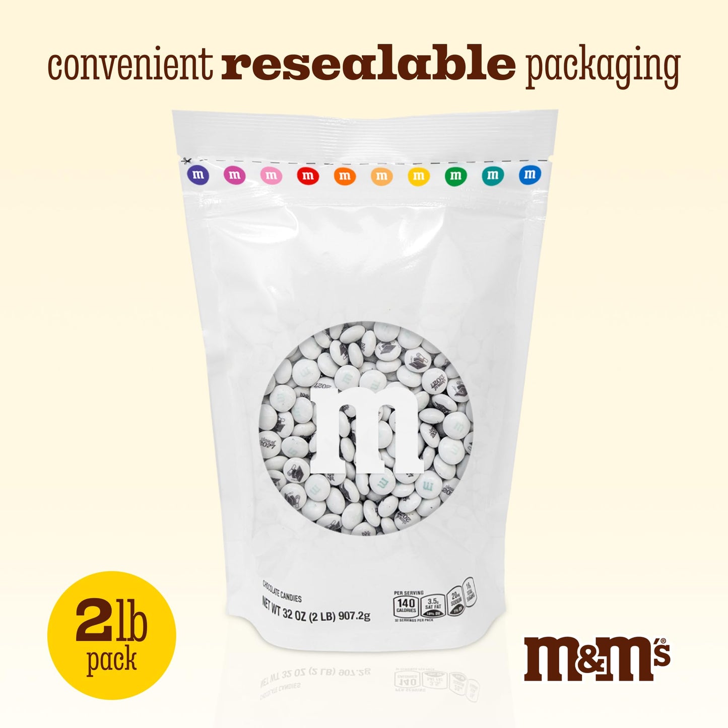 M&M'S Class of 2027 Graduation Milk Chocolate, 2 lb Bulk Resealable Bag