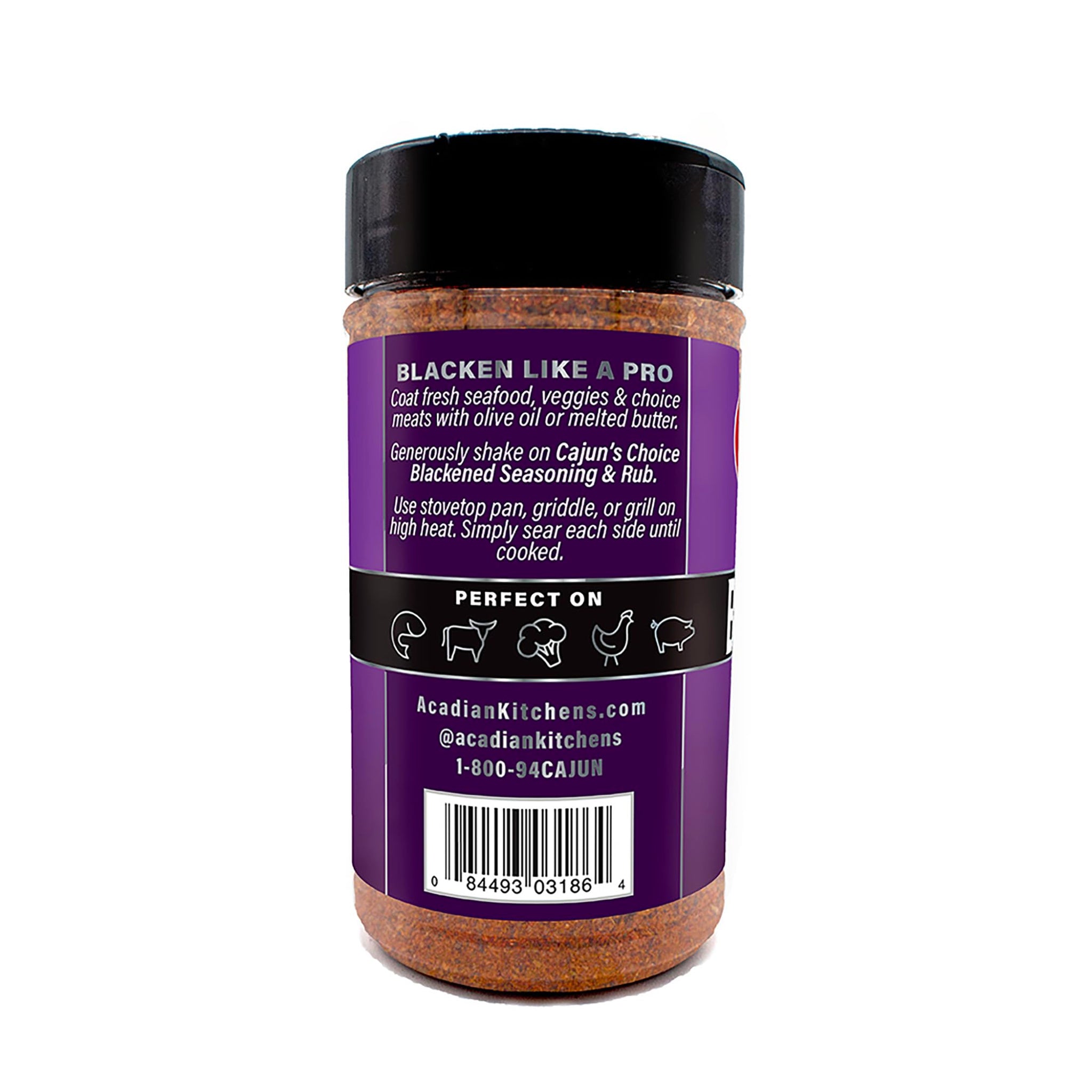 Blackened Seasoning 6.5 oz Shaker - Ideal for Grilling or Cooking Fish, Chicken, Wings, BBQ, Pork, Steak, Vegetables, Burgers, Salmon, Soups & More