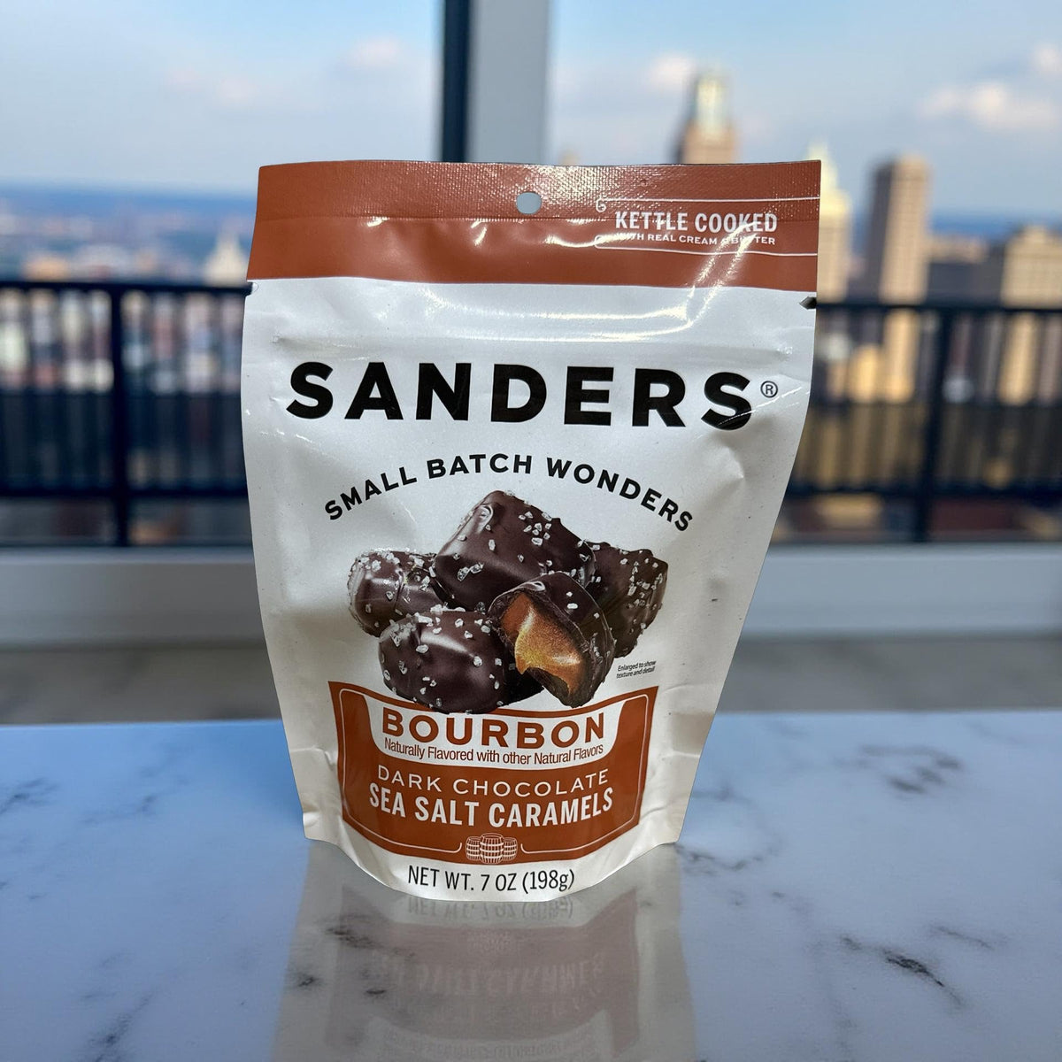 Sanders Dark Chocolate Sea Salt Bourbon Caramels, 7 Ounce, 6 Per Case
