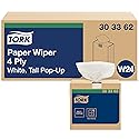 Tork Paper Wiper White Self Dispensing, Pop-Up Box, 8 x 125 Sheets, 303362