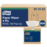 Tork Paper Wiper White Self Dispensing, Pop-Up Box, 8 x 125 Sheets, 303362