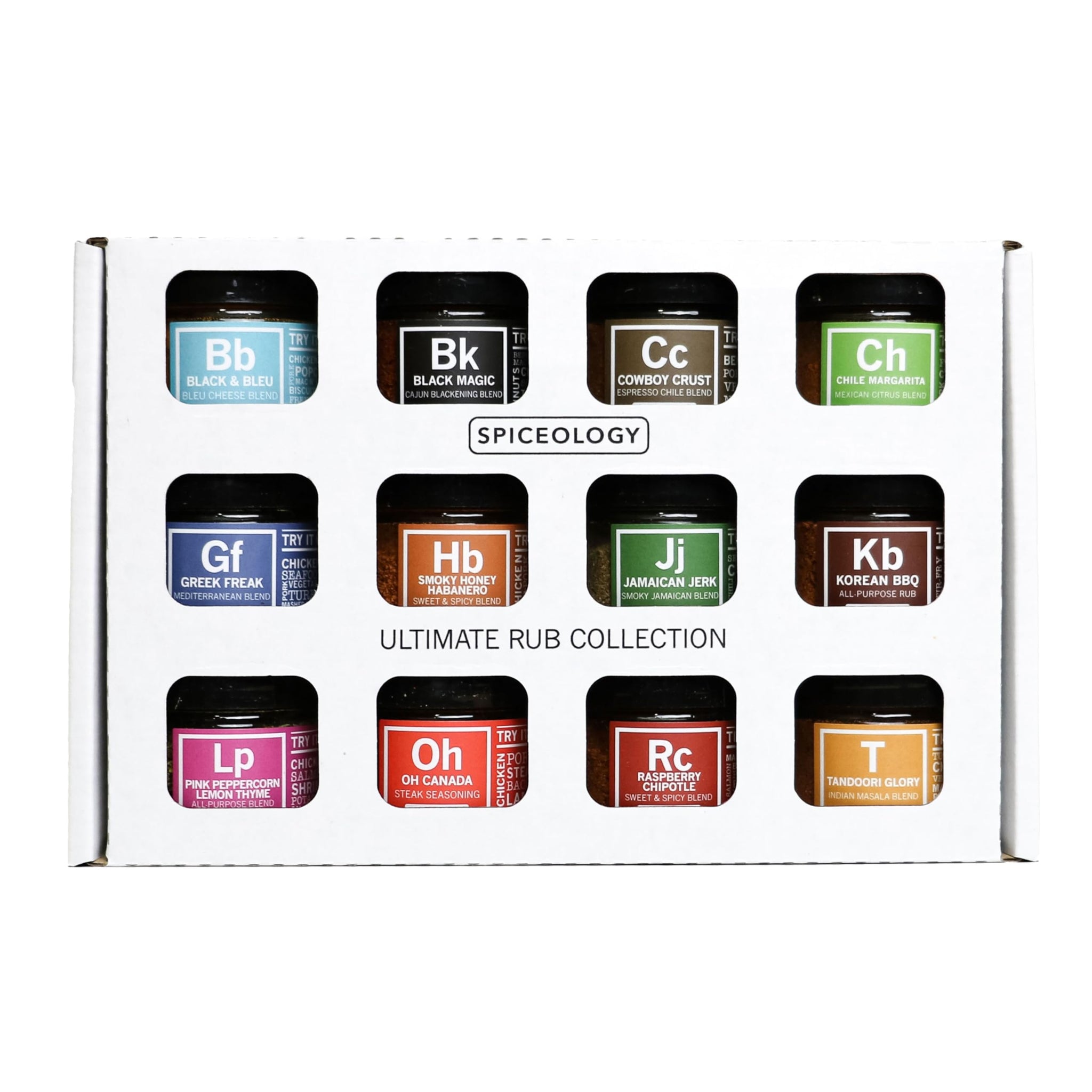 Spiceology - Ultimate Rub Collection - 12 Gourmet Spices & Seasonings Set for Grilling, BBQ & Cooking - Perfect Spice Gift Set for Cooks, Grill