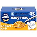 Kraft Easy Mac and Cheese, 18 Packets, for Easy Dinner or Dinner Sides, Original Flavor, No Artificial Flavors, Preservatives or Dyes, 38.7 oz