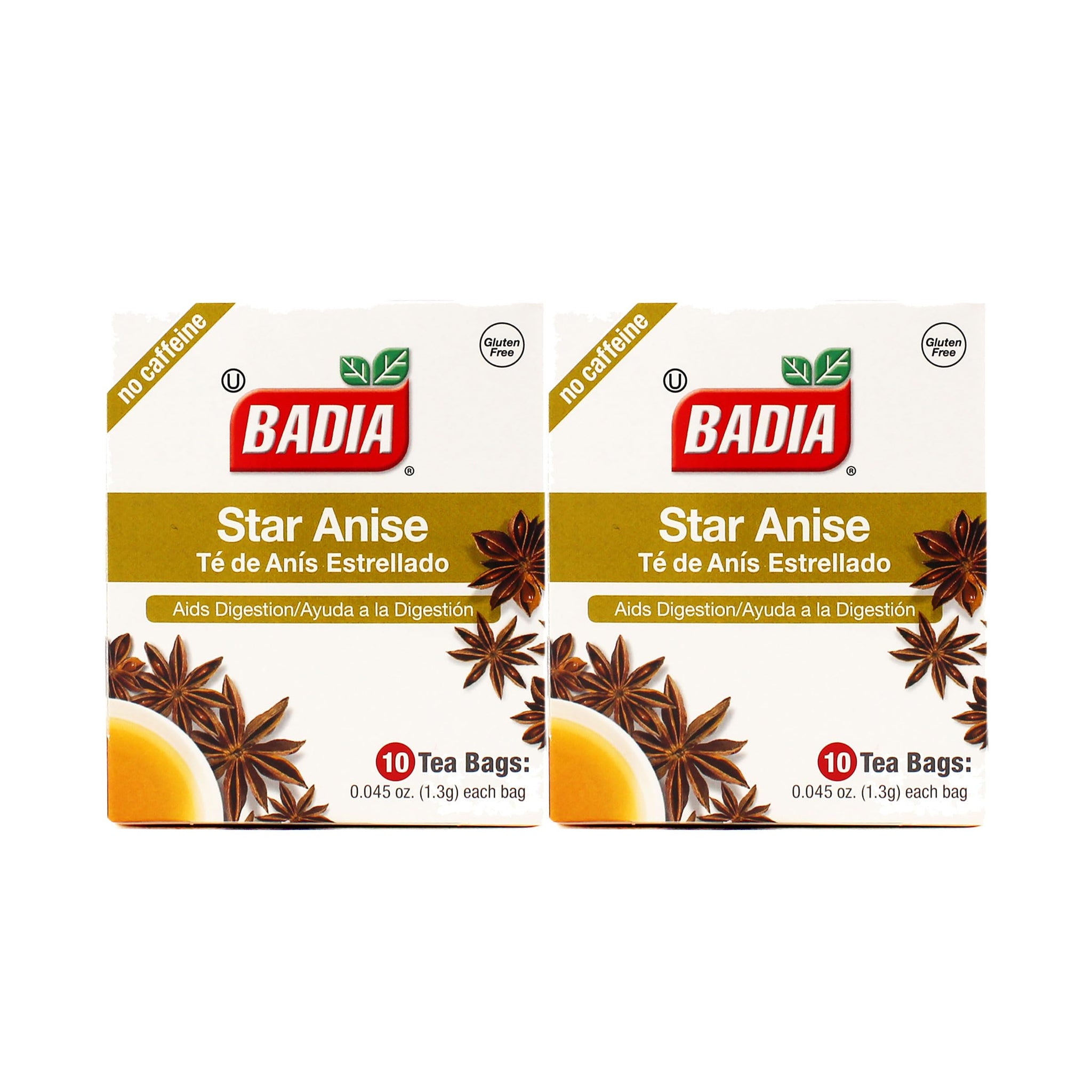 Badia Star Anise Tea Bags, No Caffeine, 10 ct - Palatize Pack of 2