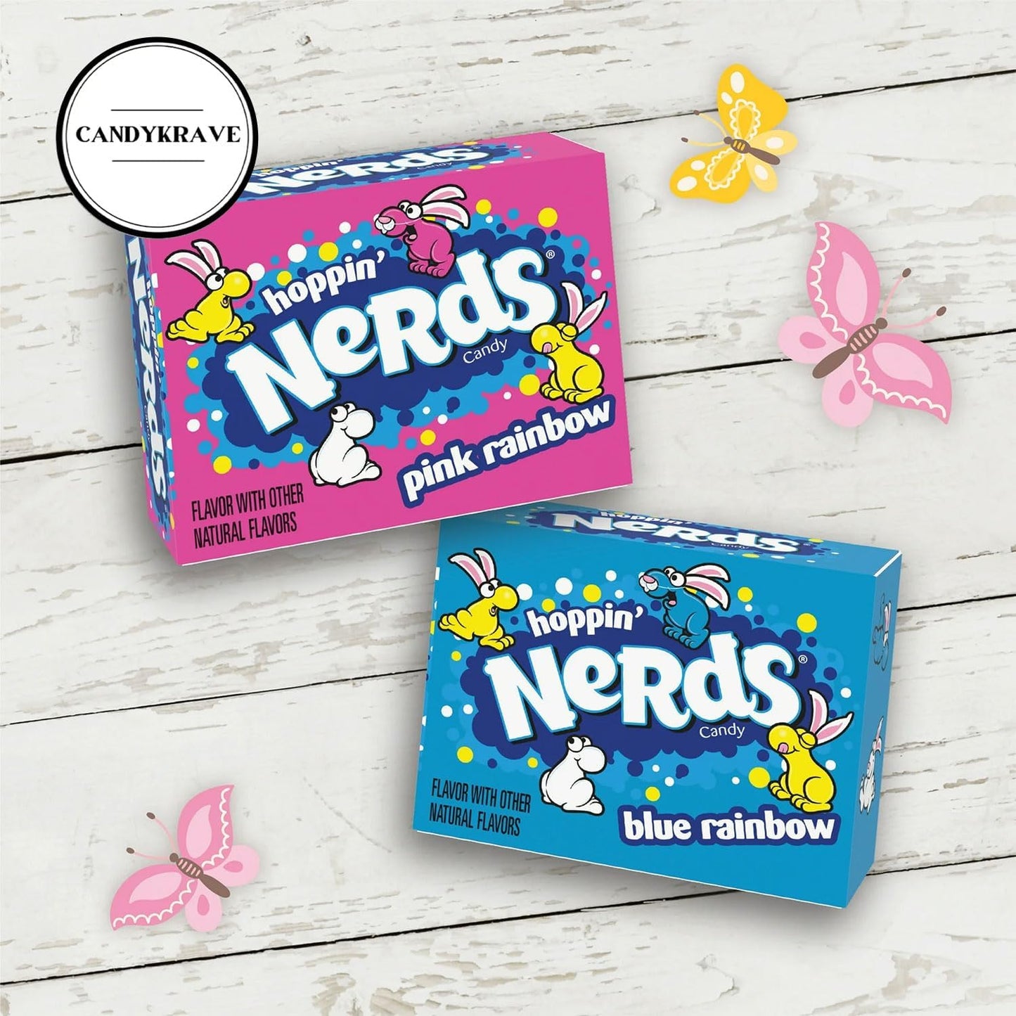 Wonka Nerds Gummy Clusters - Blue & Pink Rainbow - 1 lbs Individually Mini Candy Boxes - Valentines & Easter Treat Pack - Classic & Delicious Gummy