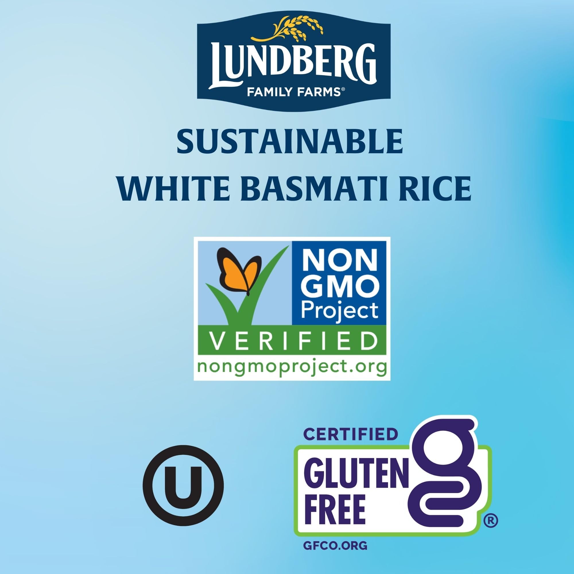 Lundberg Basmati Rice, Long Grain White Rice - Non-Sticky, Fluffy, Nutty, Aromatic Rice, Vegan Food, Healthy Meals, Gluten-Free Rice Grown in California, 32 Oz