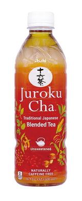 Juroku Cha - Smooth & Refreshing Japanese Tea, Supports Body & Mind, Great with Any Meal, Unsweetened, Caffein Free, 16.9 oz (12 Pack)