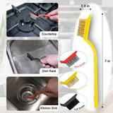 9 Pack Crevice Cleaning Brush Set, Hard Bristle Detail Brush Set for Deep Cleaning Kitchen, Bathroom, Grout, Sink, Bottle, Blender, Corners, Tight