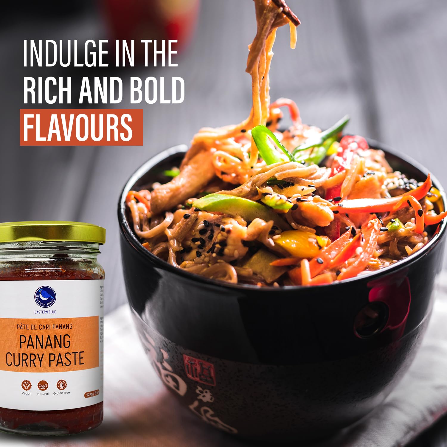 Eastern Blue Thai Curry Paste - Thai Panang Curry Paste 8 Oz | Authentic Thai Curry Sauce for Tasty Dishes and Curries | Vegan, Gluten Free & Nuts