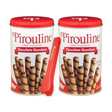 Pirouline Rolled Wafers - Chocolate Hazelnut - Rolled Wafer Sticks Bundled with Serving Tongs, Crème Filled Wafers for Coffee, Tea, Ice Cream, Snacks