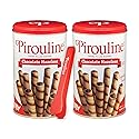 Pirouline Rolled Wafers - Chocolate Hazelnut - Rolled Wafer Sticks Bundled with Serving Tongs, Crème Filled Wafers for Coffee, Tea, Ice Cream, Snacks