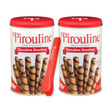 Pirouline Rolled Wafers - Chocolate Hazelnut - Rolled Wafer Sticks Bundled with Serving Tongs, Crème Filled Wafers for Coffee, Tea, Ice Cream, Snacks