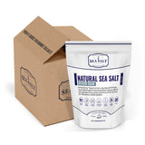 Natural Sea Salt Medium Grain, Gluten-Free Bulk Sea Salt for Commercial Use, No Artificial Additives, 40 LBS Bag in a Box