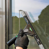 Unger Commercial ErgoTec Advanced Window Cleaning Ninja Kit 4-in-1 - Squeegee, Scrubber, Tool Holder, Microfiber Cloth - Professional Indoor/Outdoor