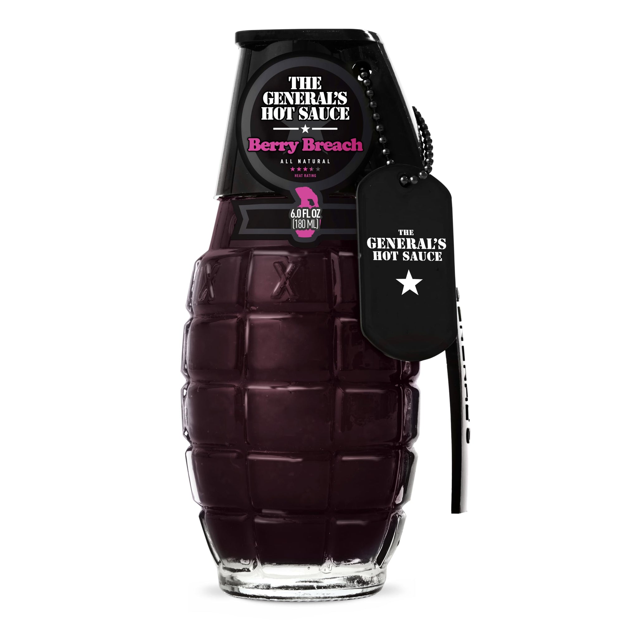 The General's Hot Sauce, Berry Breach, 3.5/5 Heat Rating, 6 oz
