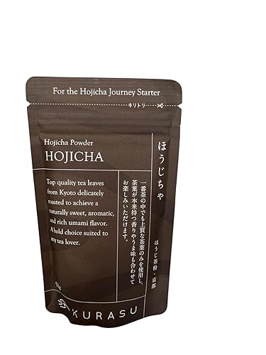 Kurasu Hojicha - Roasted Japanese Green Tea Powder 50g Bag - Low-Caffeine Kyoto Latte Tea with Nutty, Smooth Flavor - For Lattes, Baking & Relaxing
