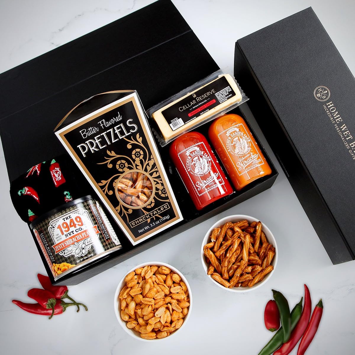 Caliente! Hot Sauce Spicy Snack Basket - Hot Sauce Gift Set