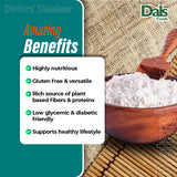 Dals Foods Healthy Nutritious Fufu, Dieters' Swallow | 100% Natural Flour, Low-Carb, Plant-Based Fiber & Protein Blend, Gluten Free Baking & Cooking