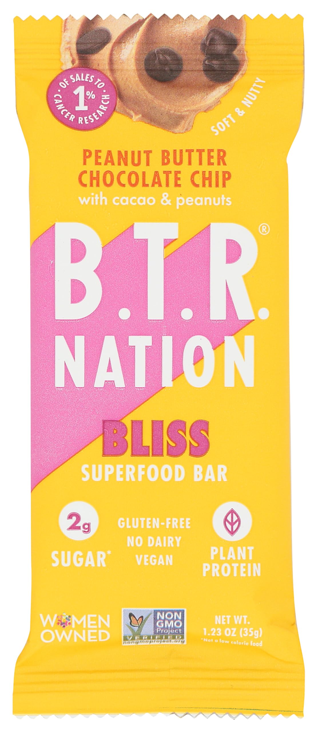 Btr Nation, Protein Bar Peanut Butter Chocolate Chip Sgl, 1.23 Ounce