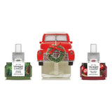 Yankee Candle Christmas Cabin Collection- Scent Plug Diffuser Holiday Truck with Light Sensor, Scent Plug Refill Red Apple Wreath and Balsam & Cedar