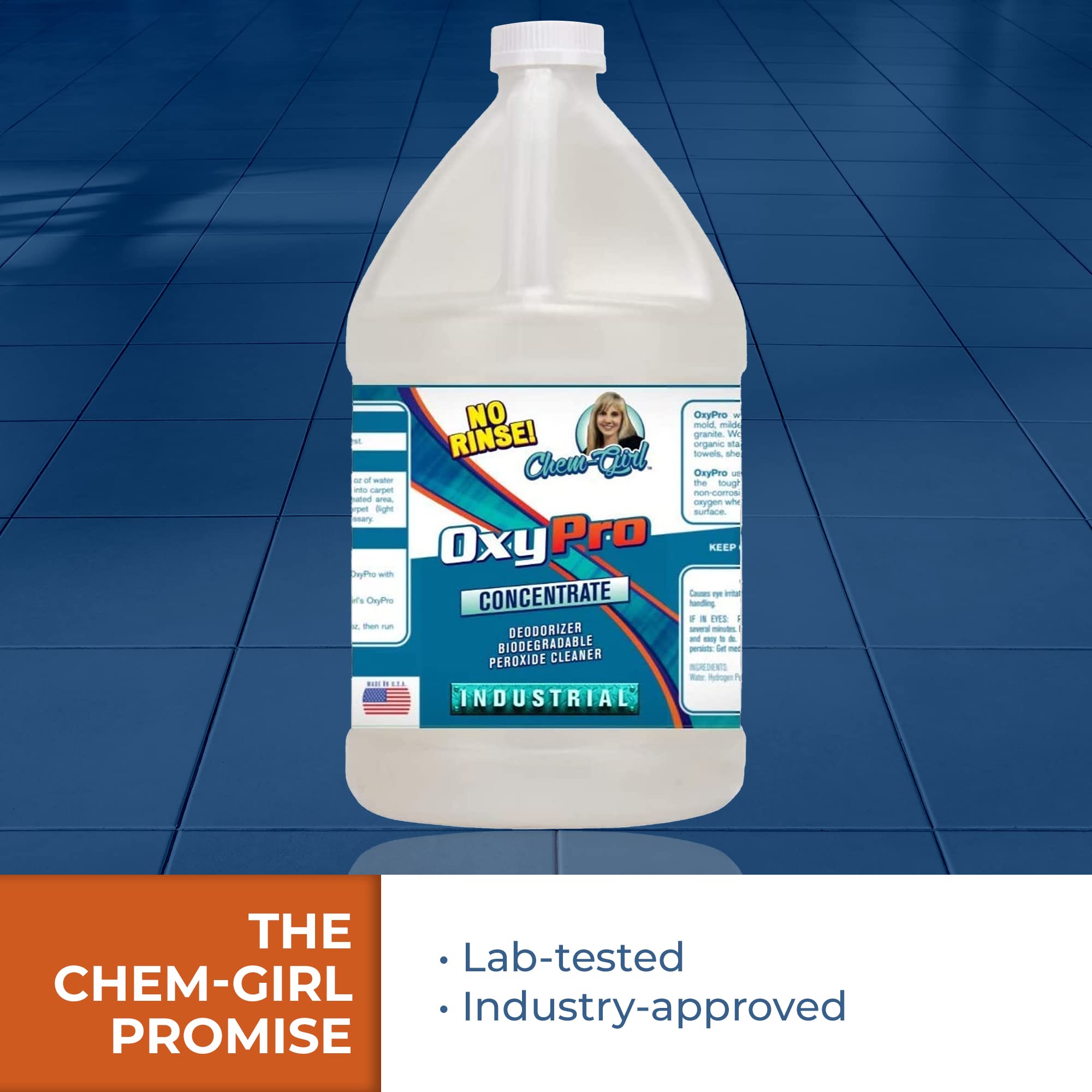 Chem-Girl OxyPro Concentrated Multi-Purpose Surface Cleaner to the Rescue - Chlorine-Free, Oxygen-Powered Stain & Odor Remover, 5 Percent Hydrogen