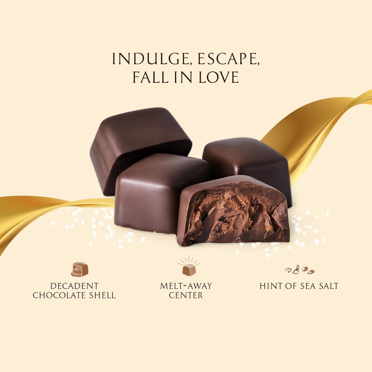 Utah Truffles Sea Salt Dark Chocolate Individually Wrapped Pouch, Naturally Gluten Free, Gourmet Smooth Creamy Natural Truffle, 16 oz (1 Pound (Pack