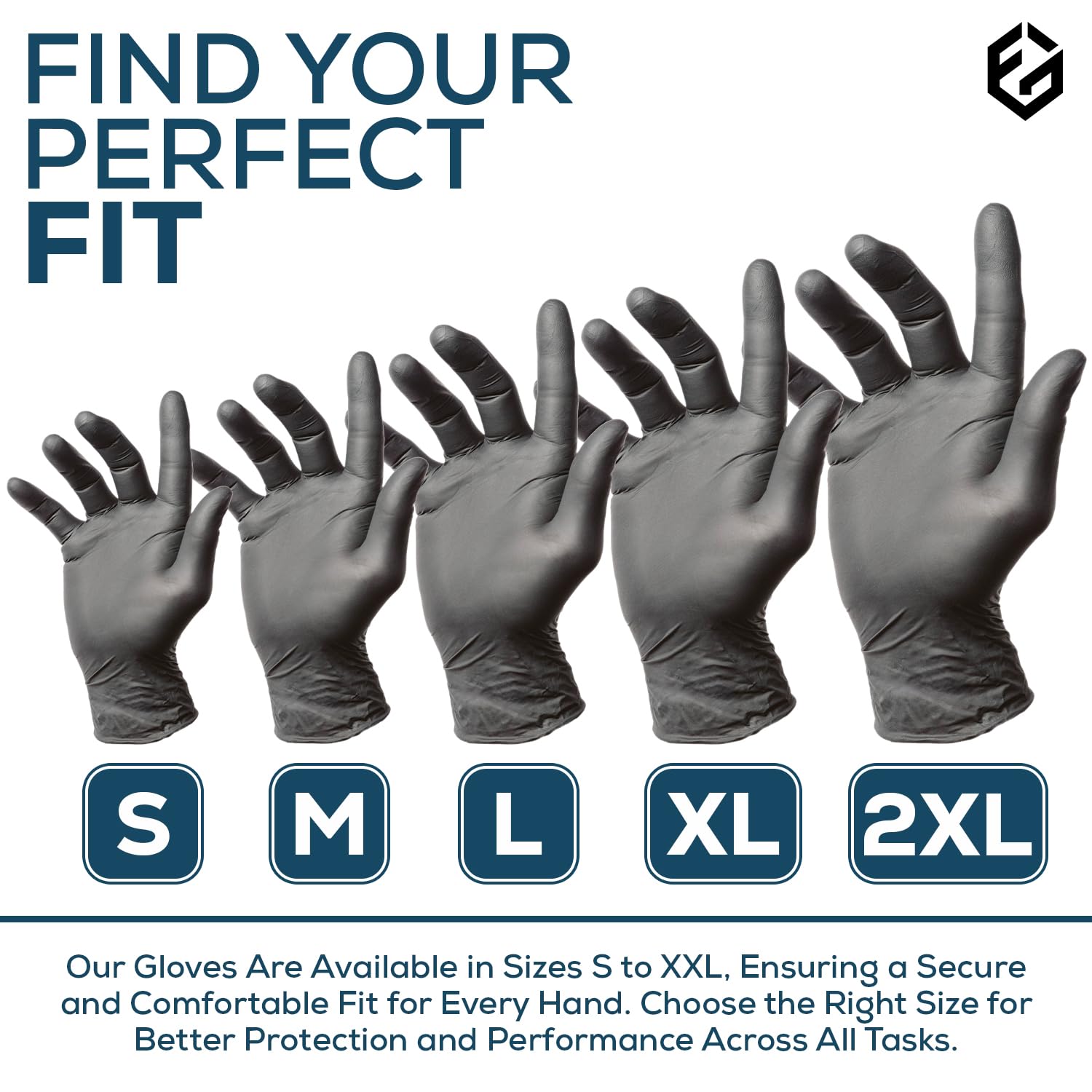 First Glove Volt 6 Mil Black Nitrile Disposable Gloves - 100 Count Large - Food Safe Heavy Duty Gloves for Cooking, Cleaning, Industrial & Food