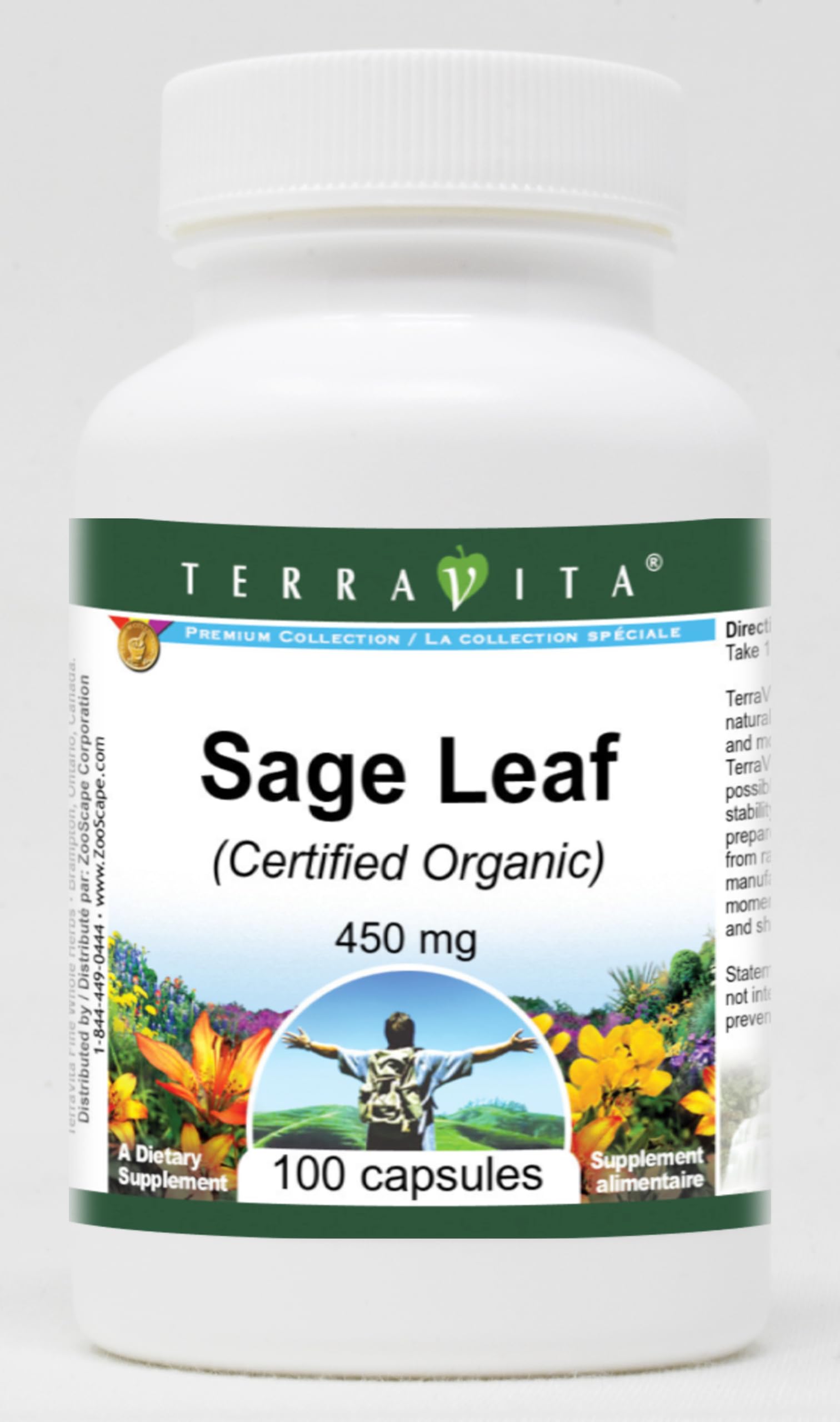 Sage Leaf (Certified Organic) - 450 mg (100 Capsules, ZIN: 518705) - 3 Pack
