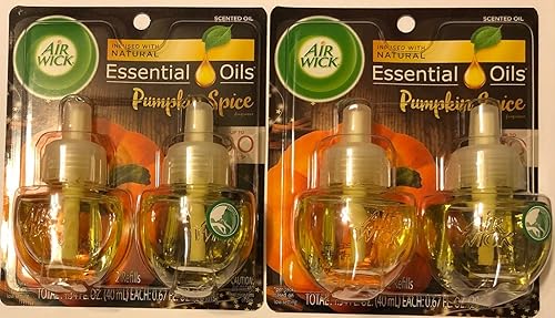 Air Wick Scented Oil Refills - Limited Edition - Pumpkin Spice - 2 Count Oil Refills Per Package - Pack of 2 Packages