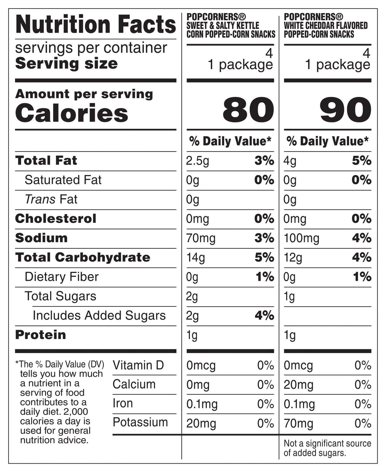 Popcorners Snacks Gluten Free Chips, 2 Flavor Variety Pack, 0.625oz Bags (8 Pack)