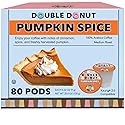 Double Donut Coffee Pumpkin Spice Coffee Pods, Single Serve Coffee for Keurig K Cups Machines, Medium Roast Pumpkin Pods, 80 Count