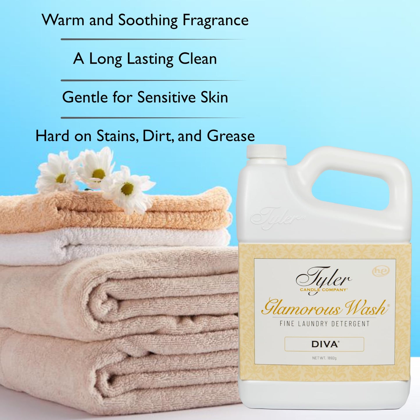 Lumintrail Tyler Glamorous Wash Diva Fine Laundry Detergent with Stain Remover Pen and Dryer Sachets - Liquid Detergent Designed for Clothing - Hand