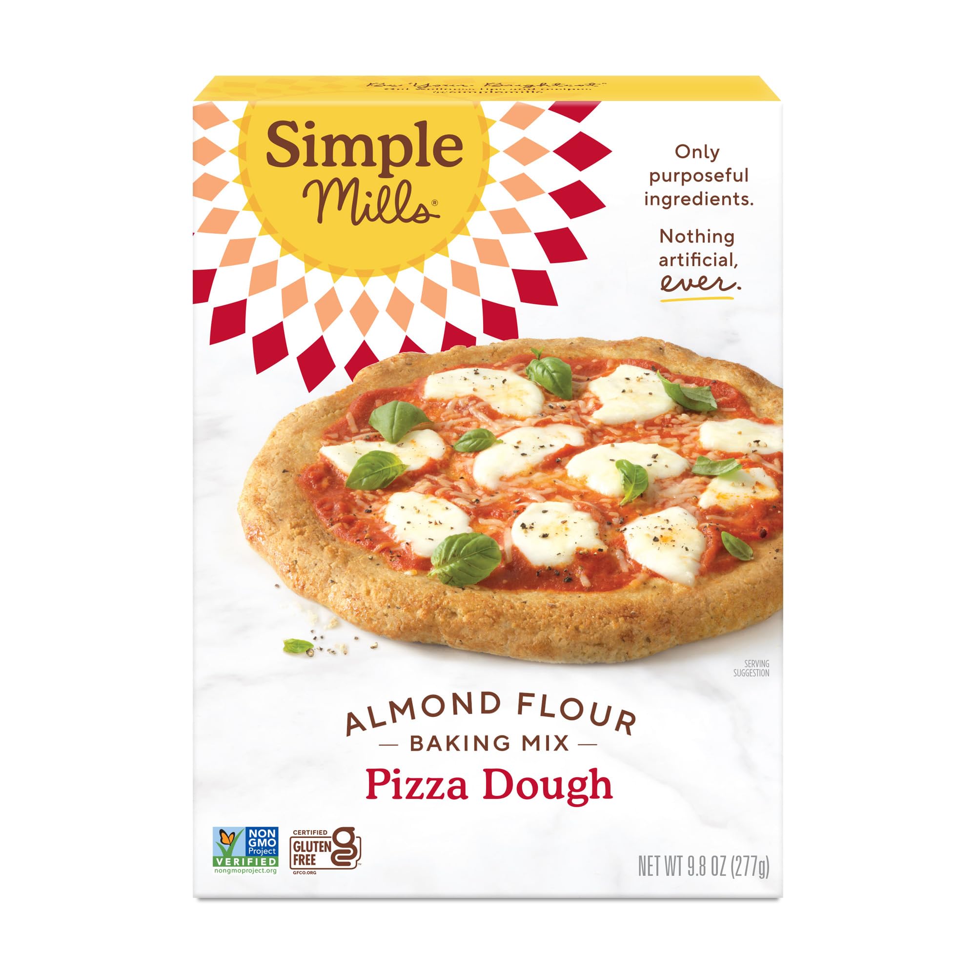 Simple Mills Pizza Dough Baking Mix, 9.8 Ounce Boxes