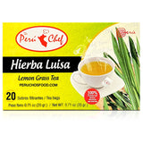 Peruchef Te Hierba Luisa 20 Sobres Filtrantes | 20 Tea Bags of Lemon Grass from Peru 3 Pack
