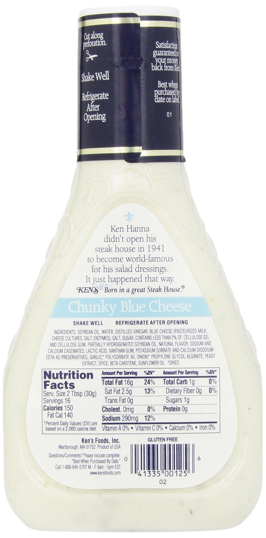 Ken's Foods Chunky Blue Cheese Dressing, 16 oz