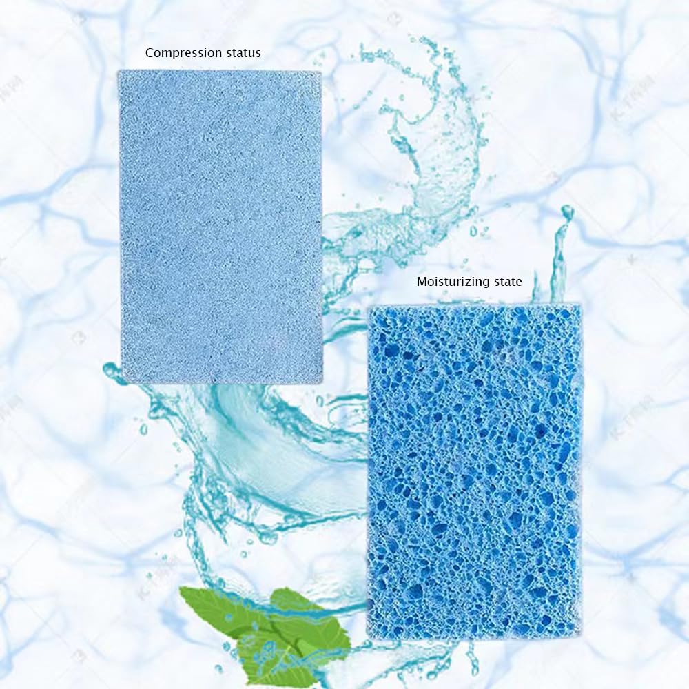 Zobilin Cellulose Sponges, Heavy Duty Scrub for Kitchen, Compressed for Tough Messes Without Scratching (10 Pack, White)