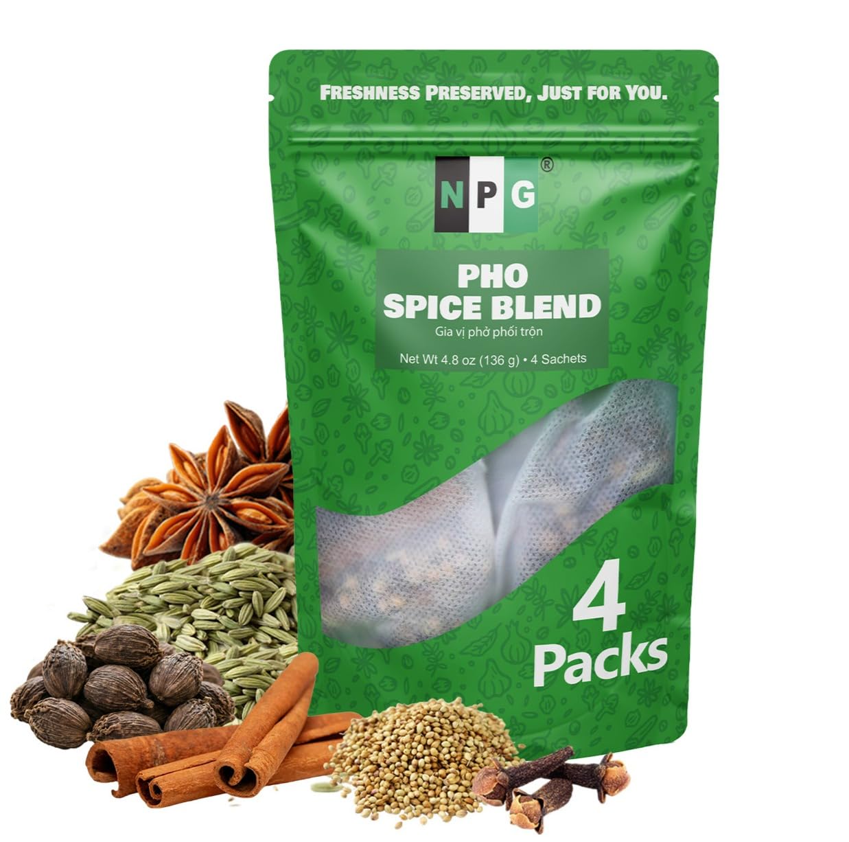 NPG Pho Spice Blend 4.8 oz, Gia Vi Pho Bac, Vietnamese Soup Base