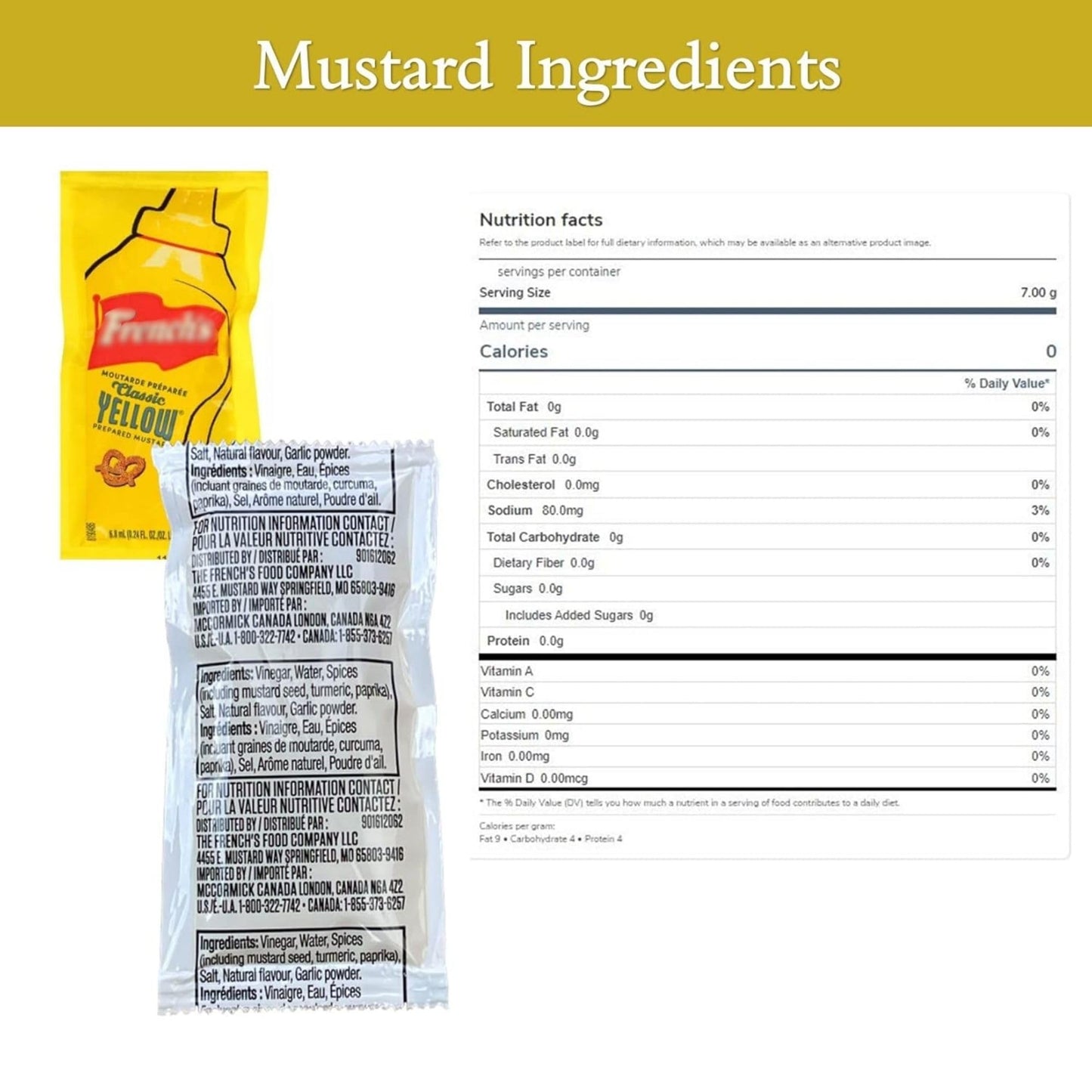 Gift Set: 100 Ketchup (9g) & 100 Mustard (7g) Packets - 200 Total Condement Packs (approximately 100 packets each)