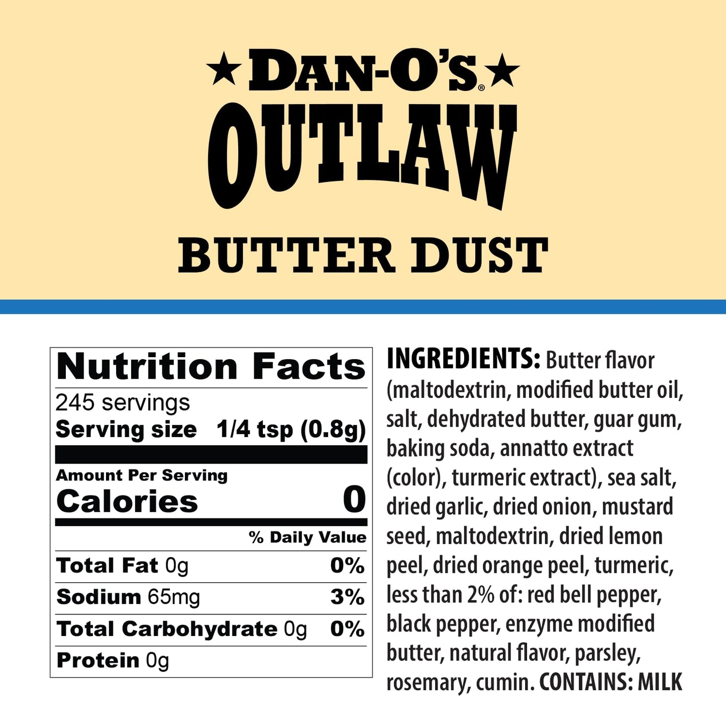 Dan-O’s Outlaw Seasoning Variety Pack - 3 Bottle Set - Butter Dust, Butter Steak & Blackened Bloody Mary - Bold Buttery & Blackened Spice Blends
