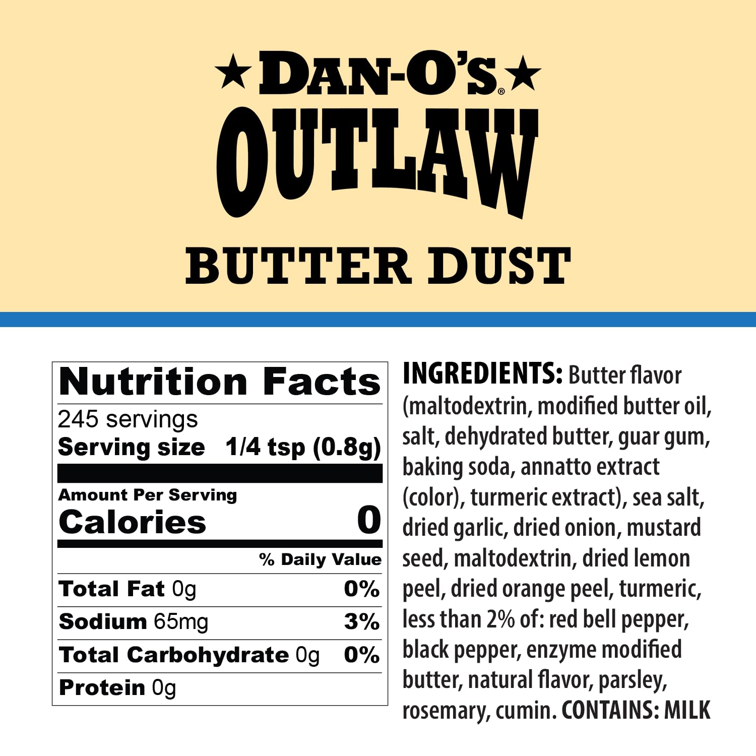 Dan-O’s Outlaw Seasoning Variety Pack - 3 Bottle Set - Butter Dust, Butter Steak & Blackened Bloody Mary - Bold Buttery & Blackened Spice Blends