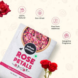 Urban Platter Dried Rose Petals | 3.53 Oz/100g | Edible Gulab Patti | Natural & Pure Aromatic Flower Petals | Used in Herbal Tea, Baking, Desserts