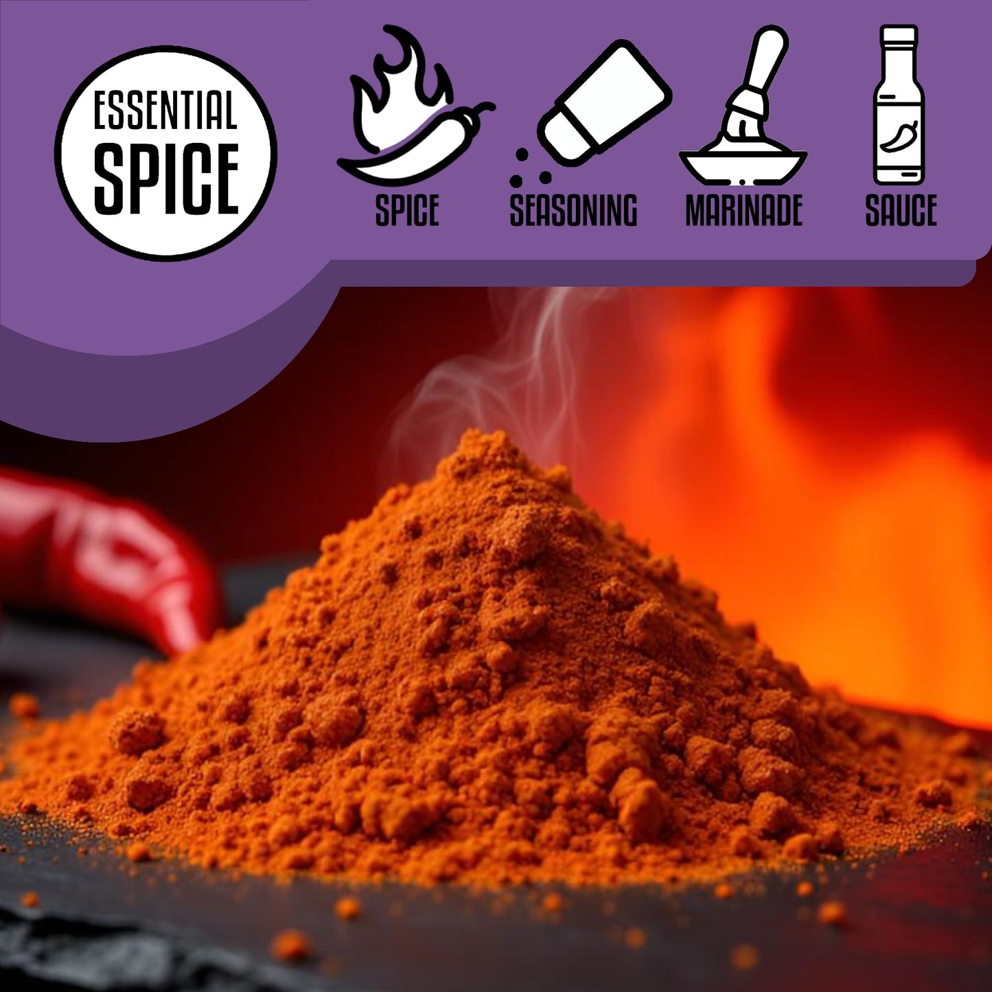 Essential Spice Carolina Reaper Chili Powder, 8 oz - Extremely Hot Ground Pepper with Fruity, Smoky Flavor - Made from 100% Pure Reaper Chilies