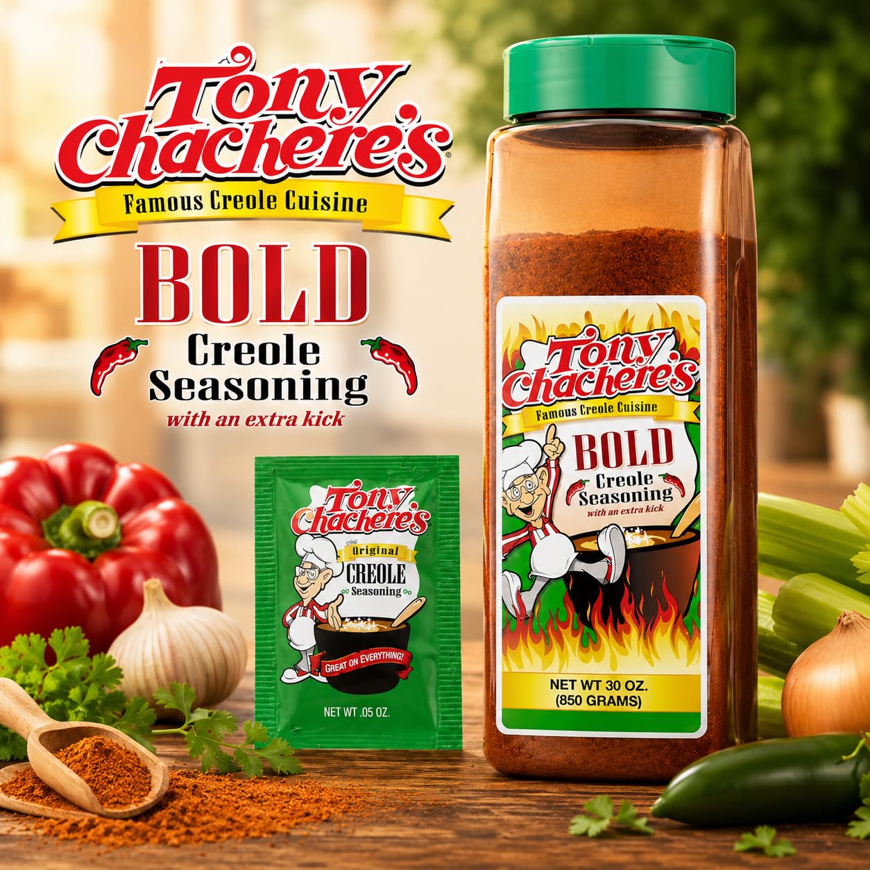 Tony Chachere's Creole Seasoning 30oz (Bold+Packet)