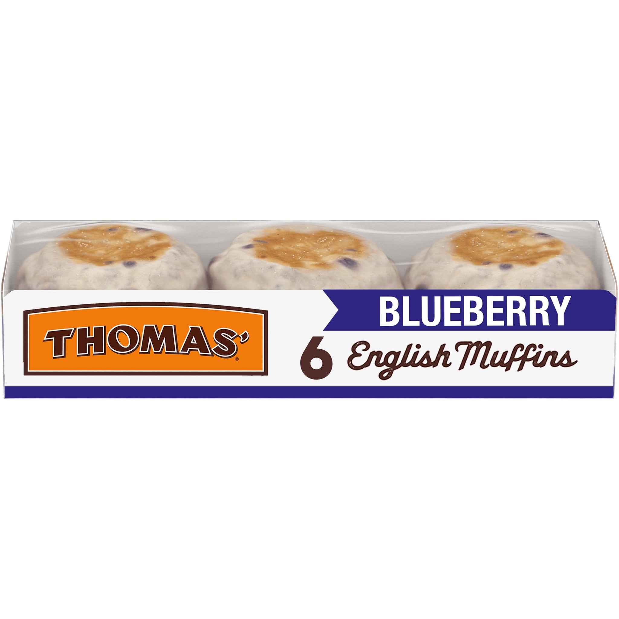 Thomas’ Blueberry English Muffins, Naturally and Artificially Flavored, 6 Count, 13 Oz Package of English Muffins