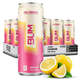 BUM Sugar-Free Energy Drink, Pink Lemonade - Lightly Carbonated & No Artificial Colors, Natural Caffeine & Citicoline for Energy & Focus, Brain Boost