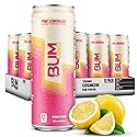 BUM Sugar-Free Energy Drink, Pink Lemonade - Lightly Carbonated & No Artificial Colors, Natural Caffeine & Citicoline for Energy & Focus, Brain Boost