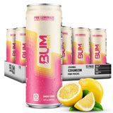 BUM Sugar-Free Energy Drink, Pink Lemonade - Lightly Carbonated & No Artificial Colors, Natural Caffeine & Citicoline for Energy & Focus, Brain Boost