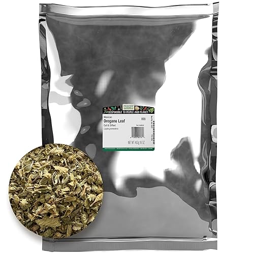 Frontier Co-op Mexican Oregano Leaf, 1lb Bulk Bag - Cut & Sifted - Dried Oregano Leaves, Ideal for Oregano Tea, Taco Seasoning & Mexican Food, Kosher