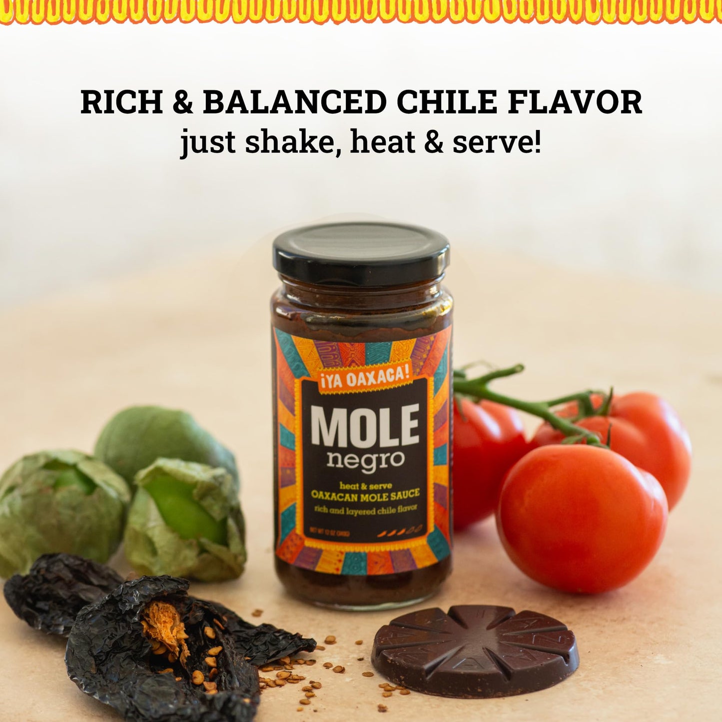 Ya Oaxaca - Mole Sauce - Negro - Medium Spice - Blend of Smoked & Dried Chiles, Spices, & Chocolate - Vegan, Non-GMO, Gluten Free - Great in