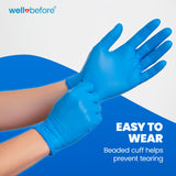 Well Before Disposable Synmax Exam Gloves, Powder-Free, Latex-Free, Blue, Large, 200pcs